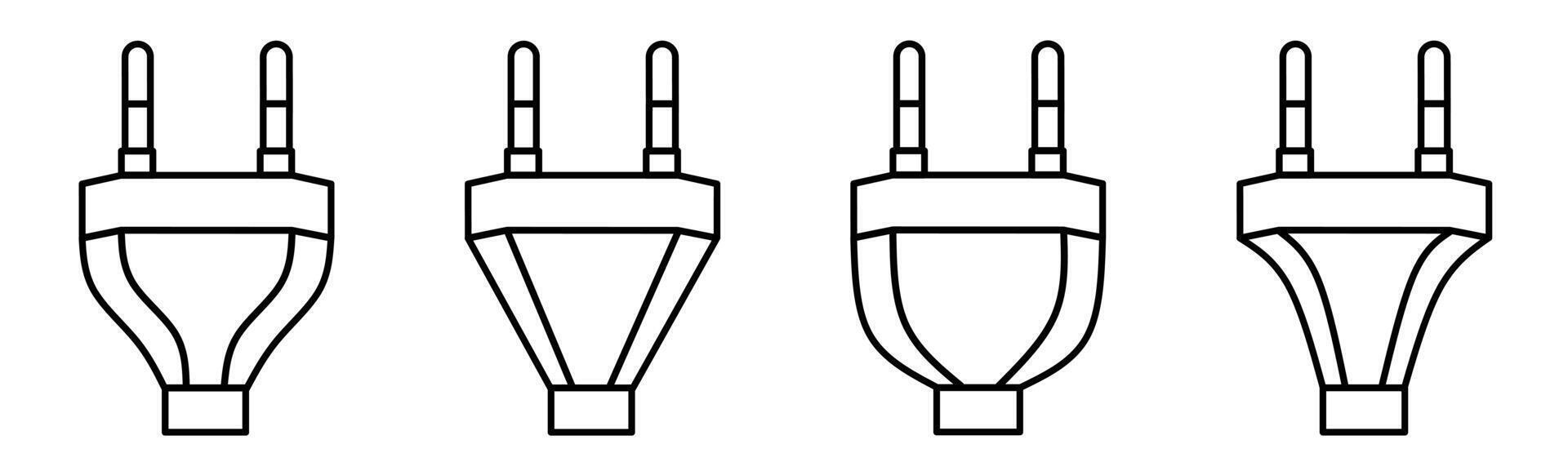 Plugs icon. Plugs thin line icon collection. Stock vector