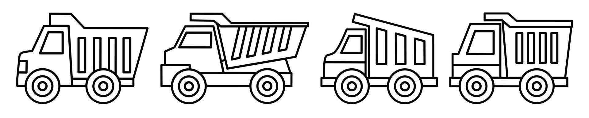 Truck icon. Truck thin line icon collection. Stock vector
