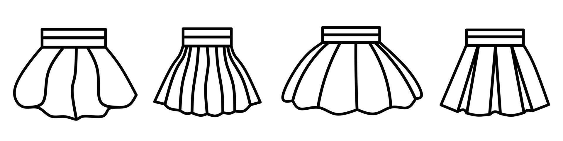 Skirt icon. Skirt thin line icon collection. Stock vector