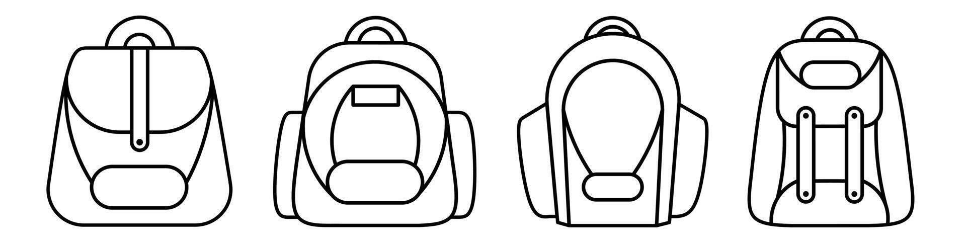 School bag icon. School bag thin line icon collection. Stock vector