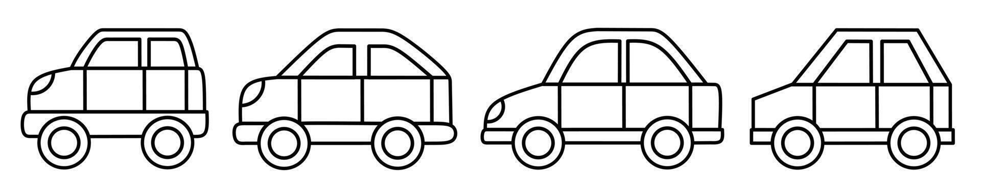 Car icon. Car thin line icon collection. Stock vector