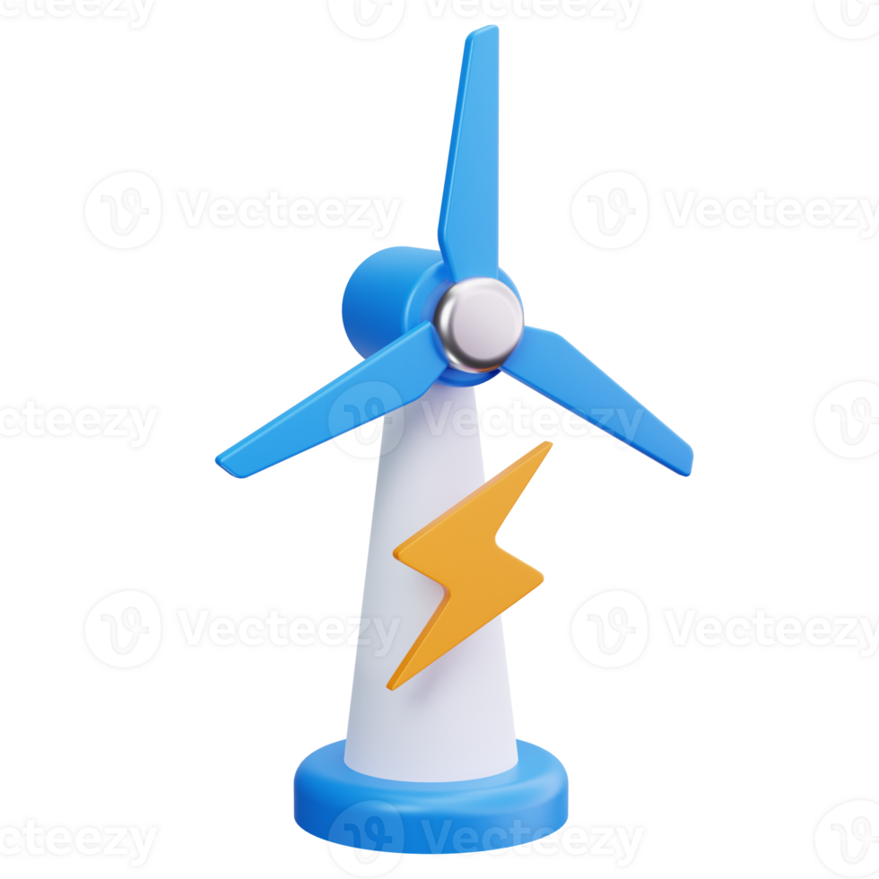 3D Icon Wind Turbine Energy Generator png