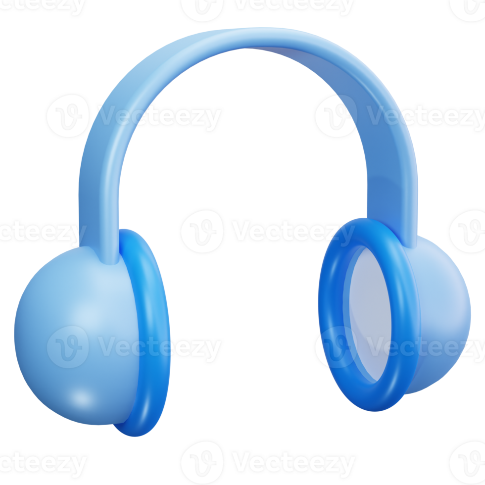 3D Icon Winter Headphones Blue png