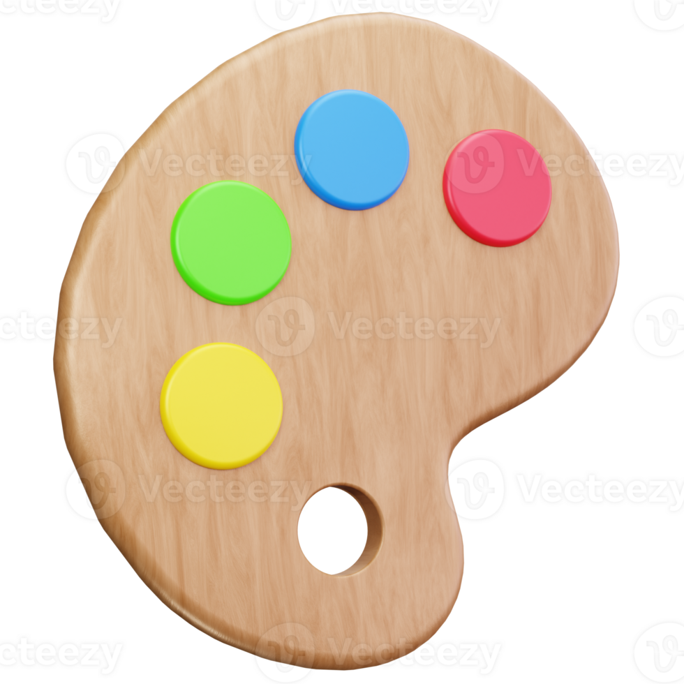 3D Icon Wooden Paint Palette png