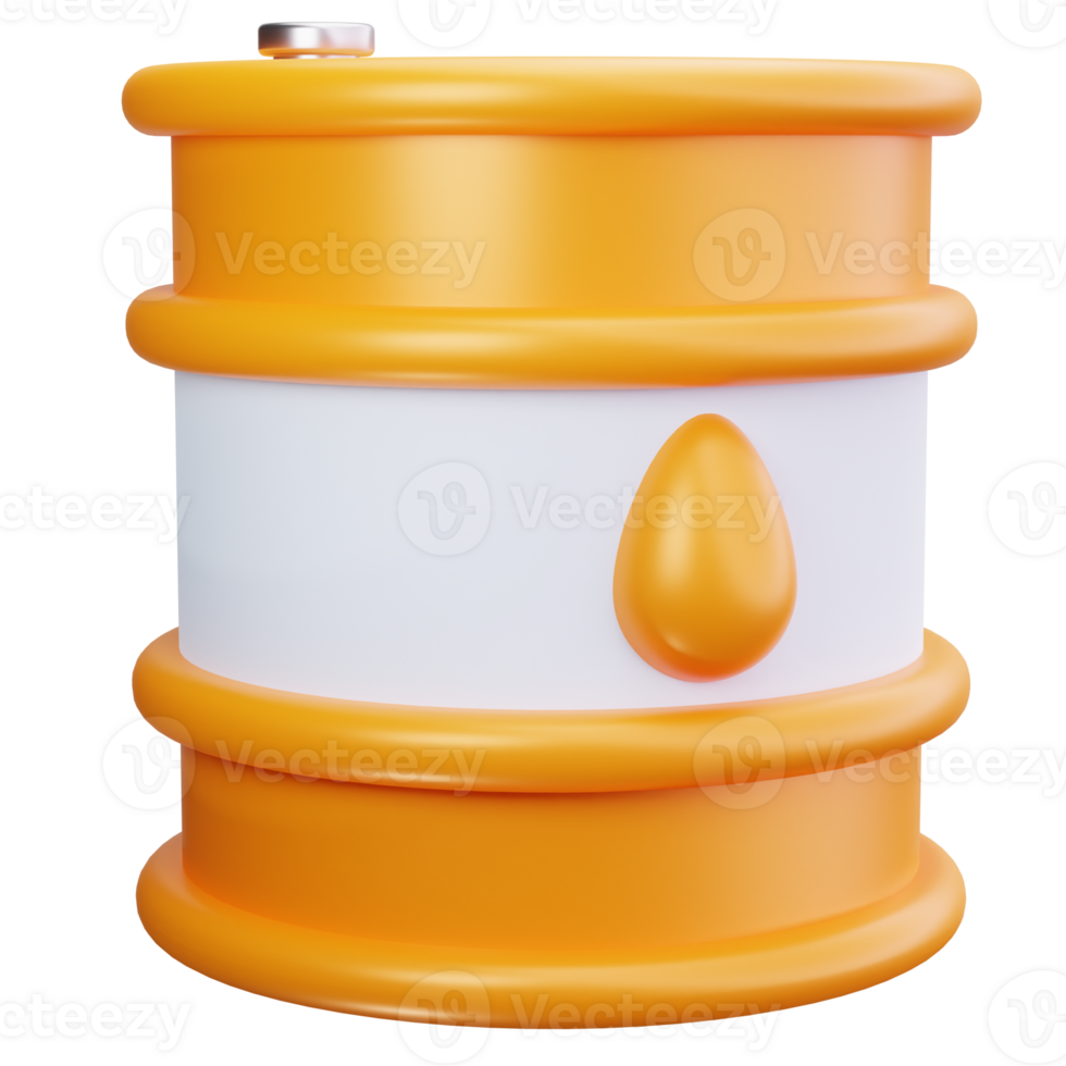3D Icon Oil Barrel Storage Container png