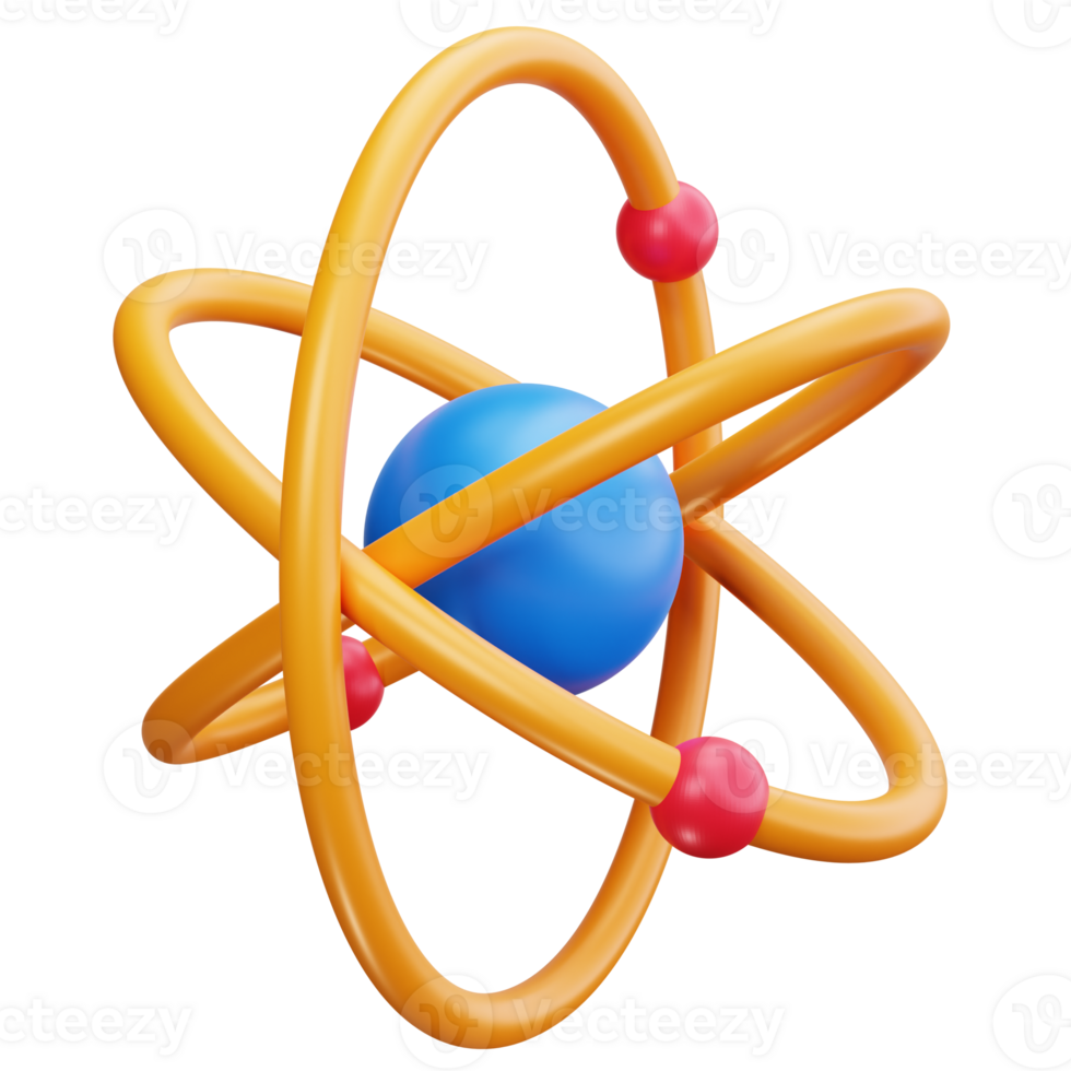 3D Icon Atomic Science Model png