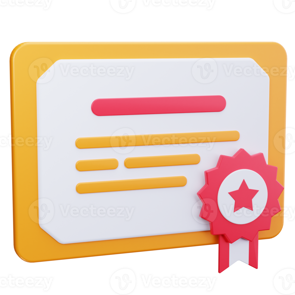 3D Icon Achievement Award Certificate png