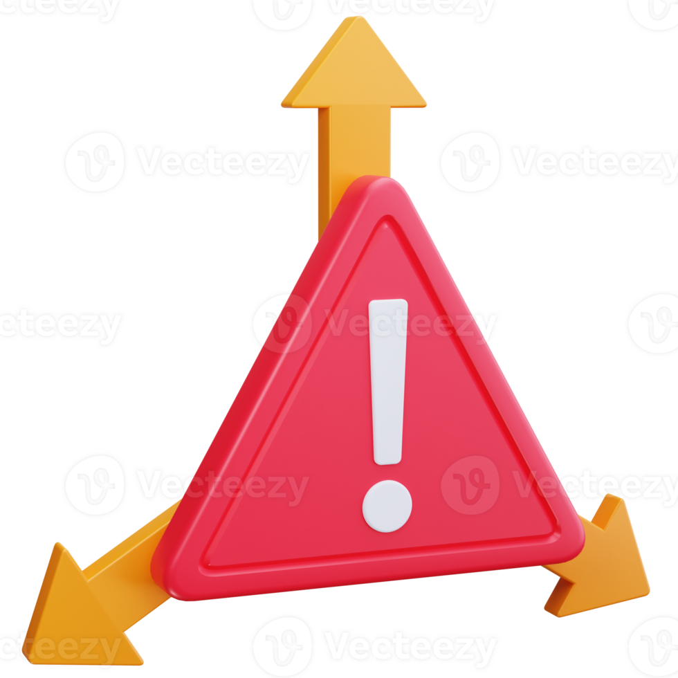 3D Icon Unstable Financial Triangle Growth png