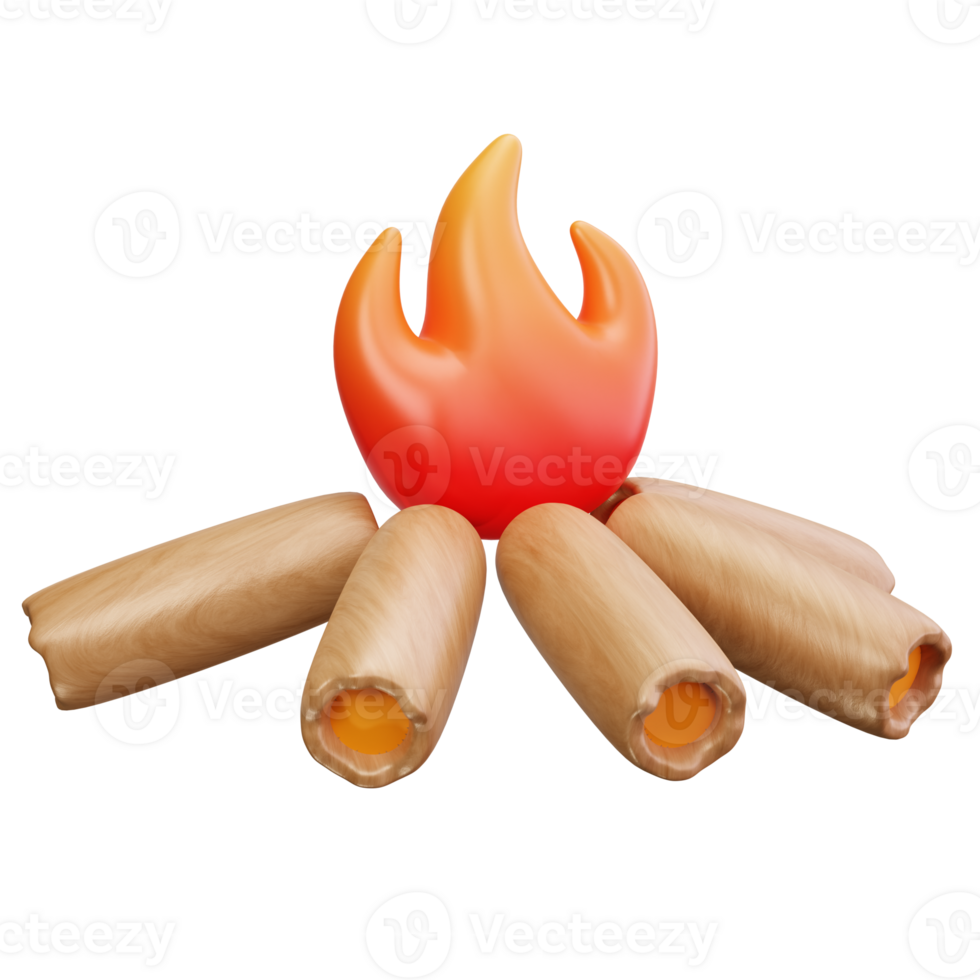 3D Icon Bonfire Campfire png