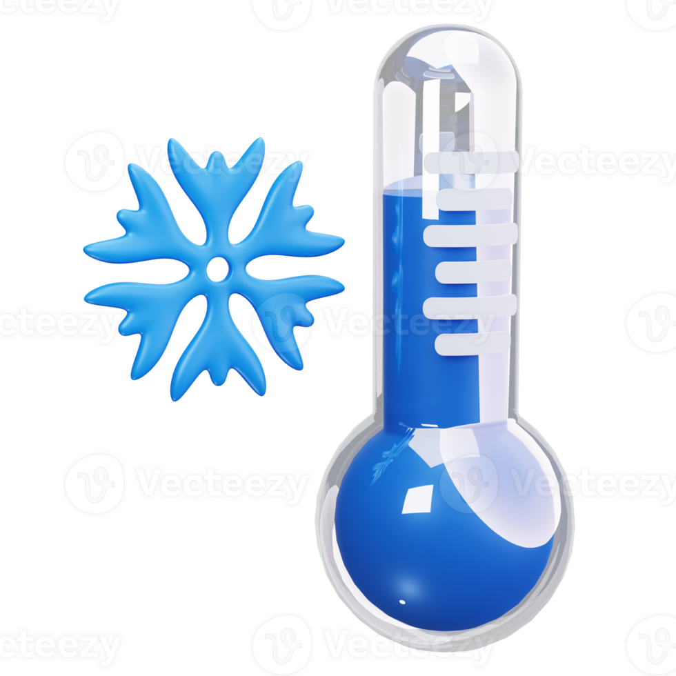 3D Icon Snow Thermometer Symbol png