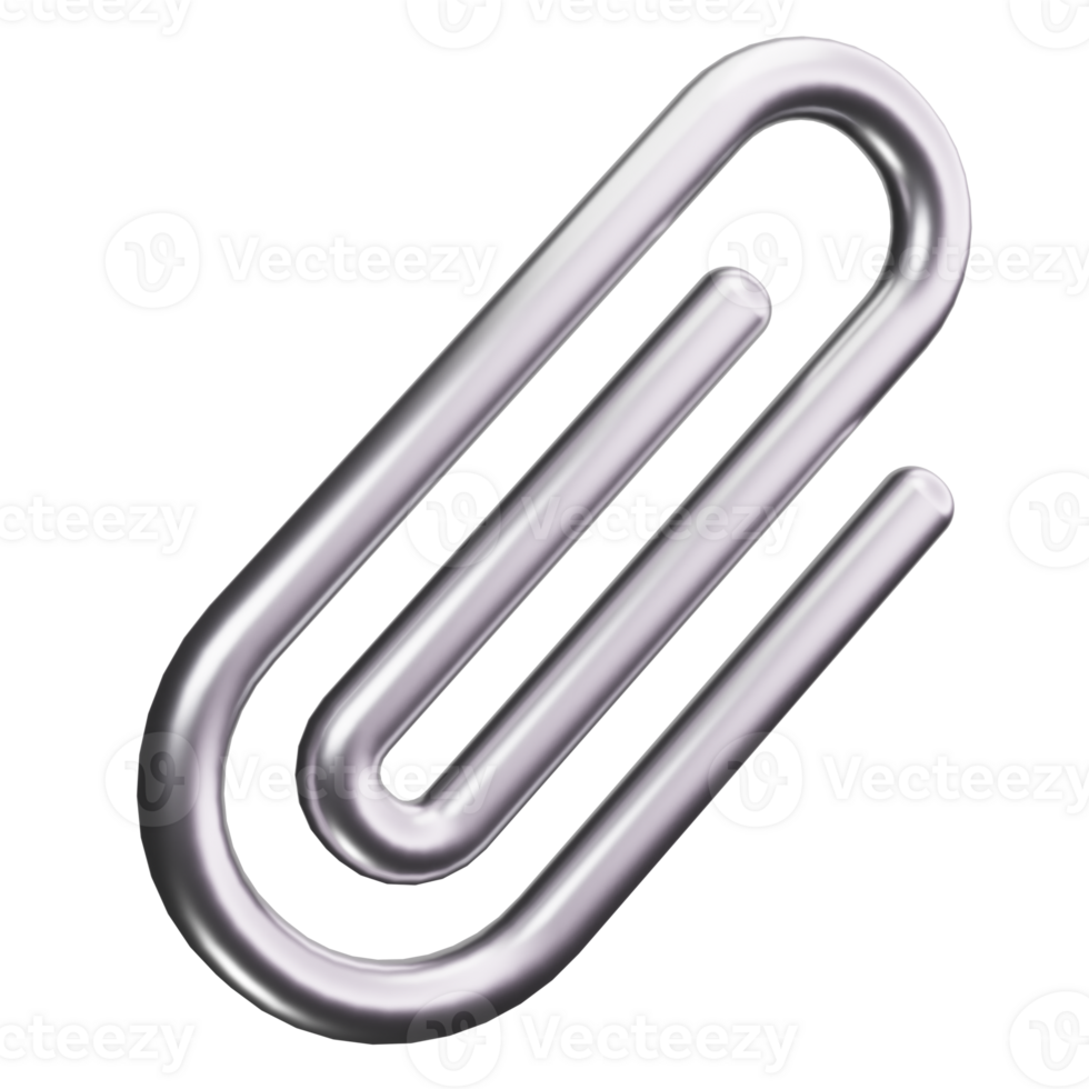 3D Icon Metal Paper Clip png