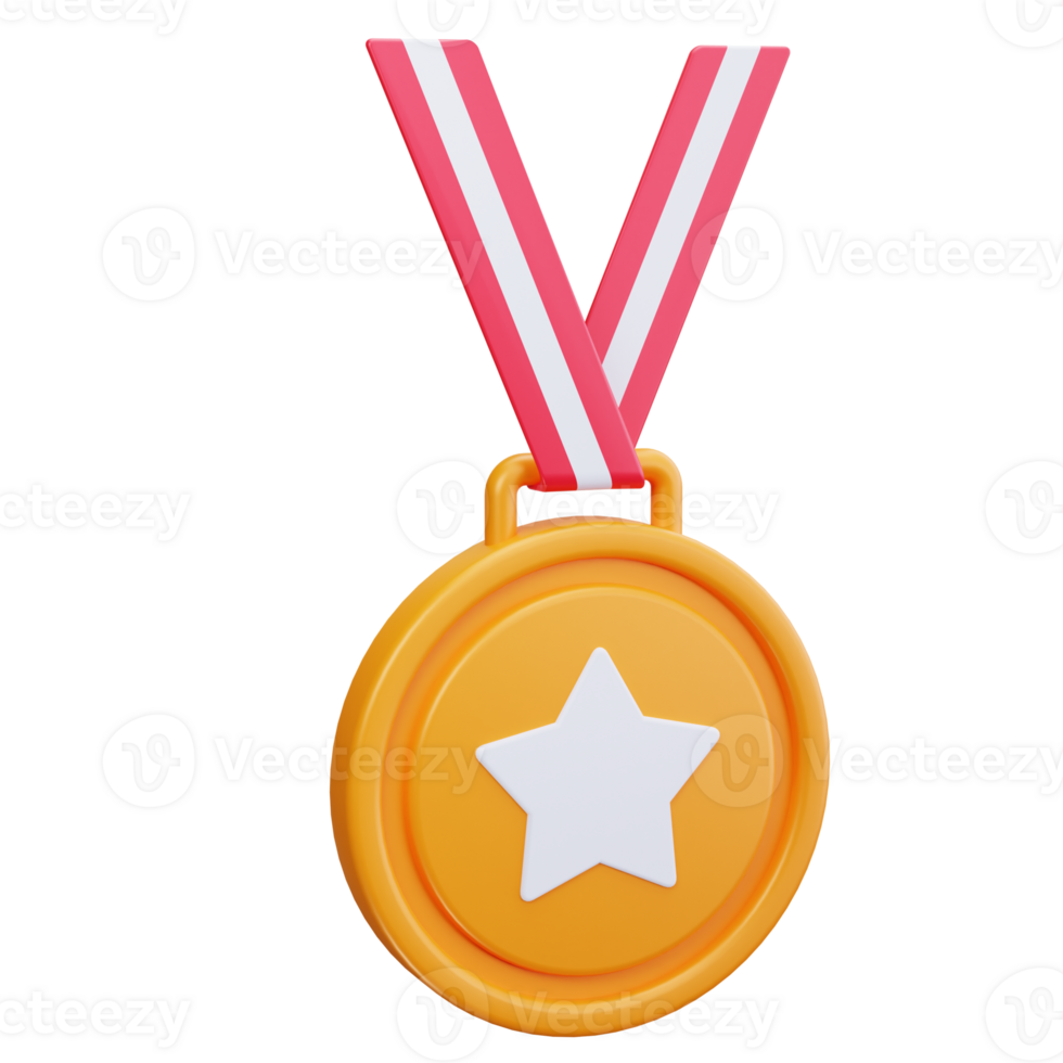 3D Icon Gold Medal Achievement png