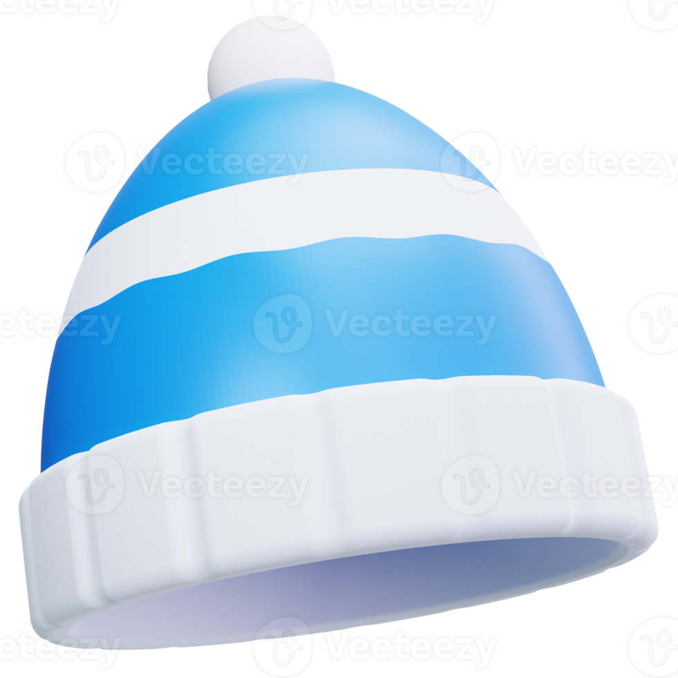 3D Icon Blue Winter Beanie png