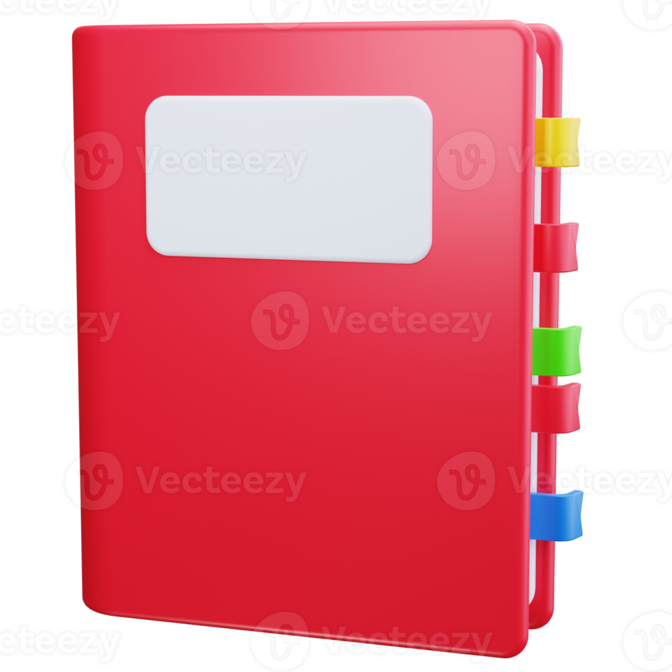 3D Icon Red Thick Notebook png