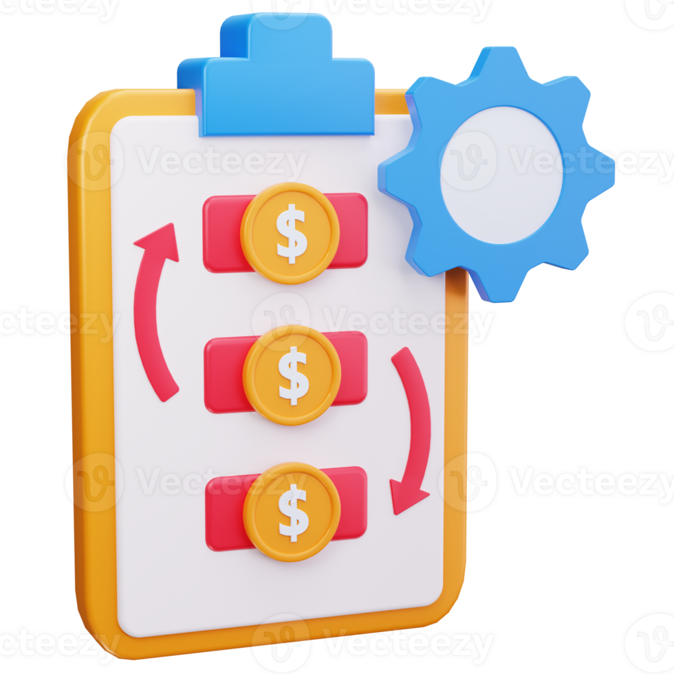 3D Icon Financial Process Risk Flow png