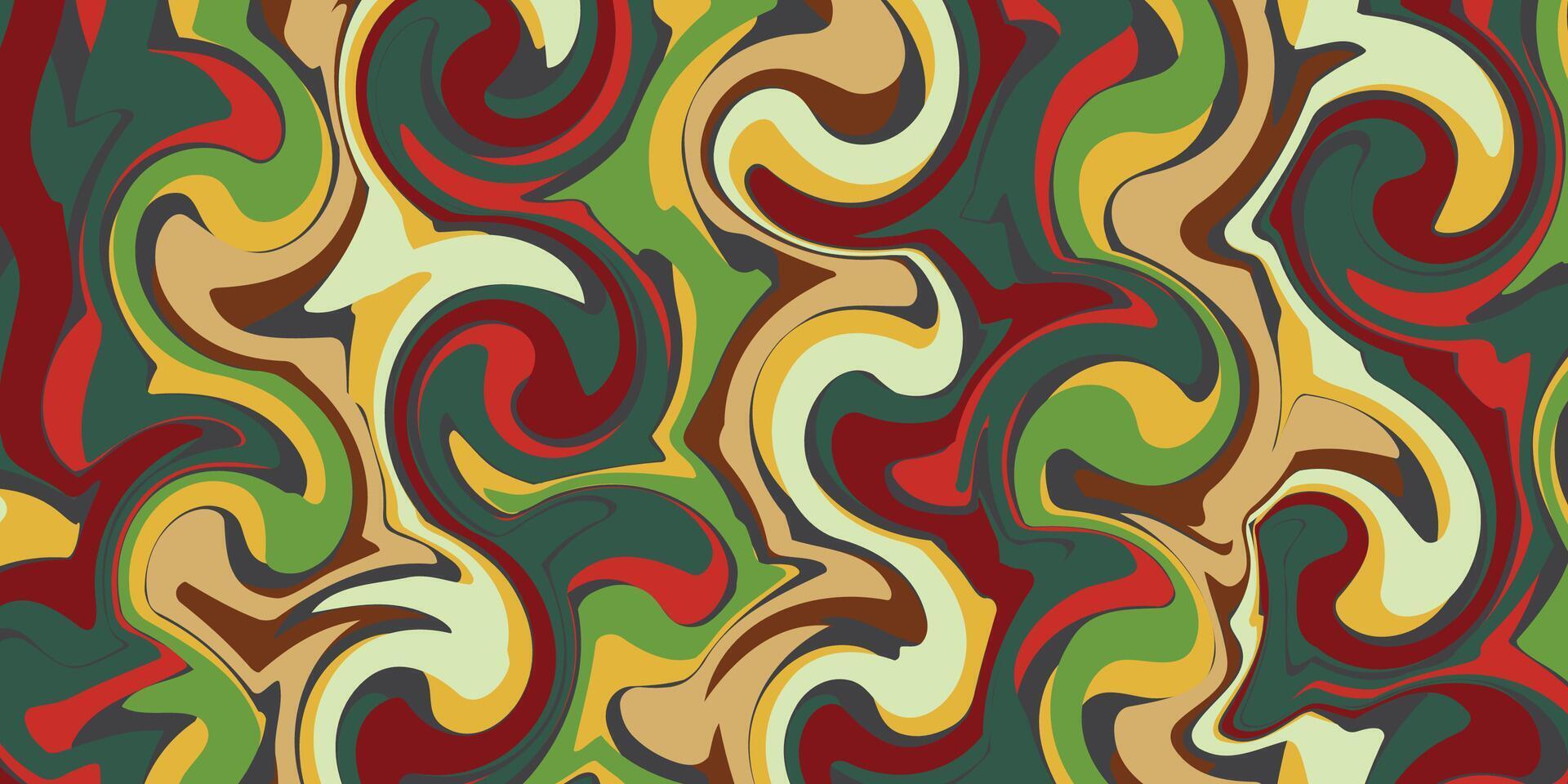 Playful groovy pattern background with 70s nostalgic feel vector