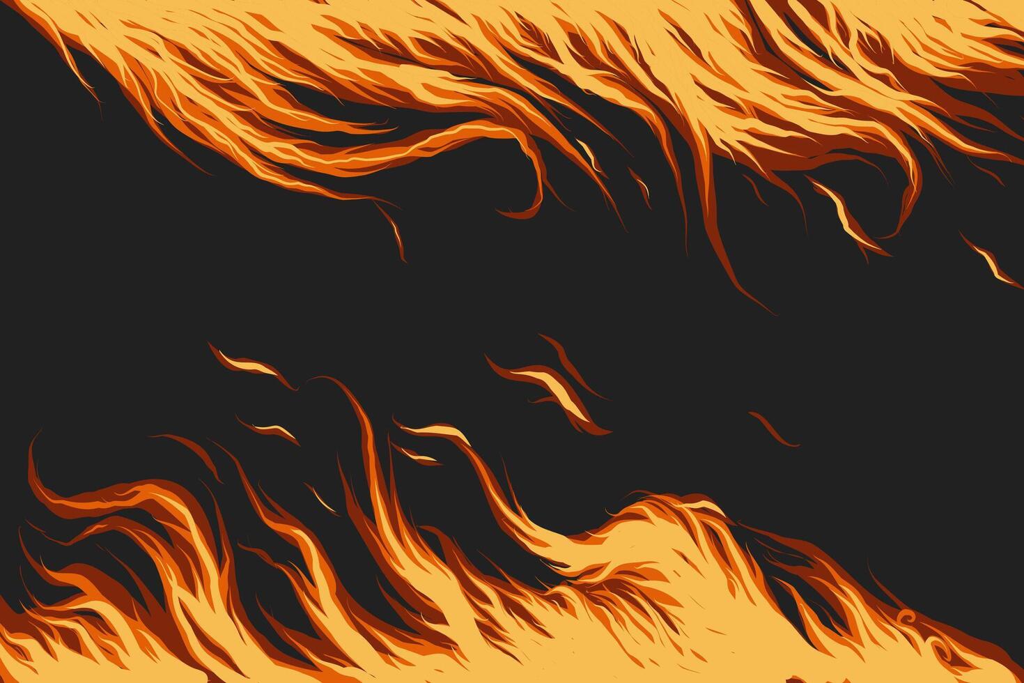 Stylish orange and black flames illustration vector