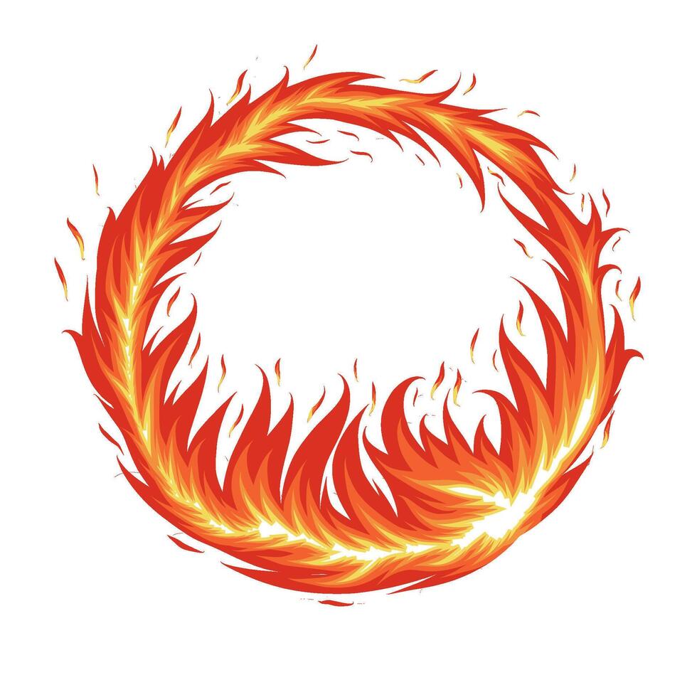 Flaming circular design with vibrant colors vector