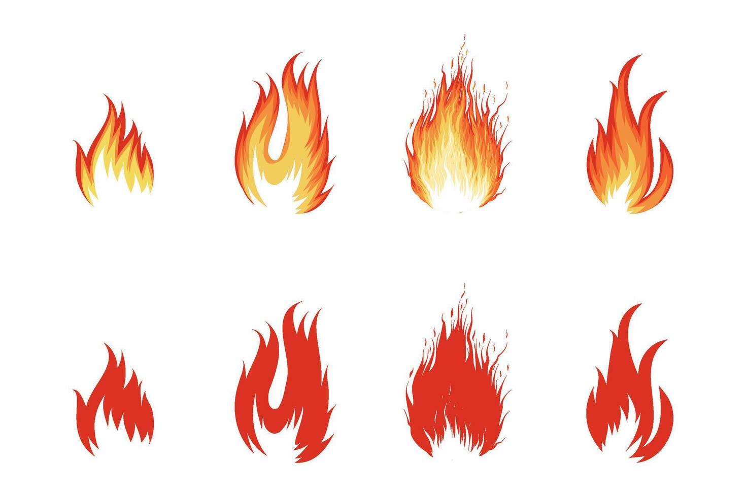 Various flame graphic designs vector