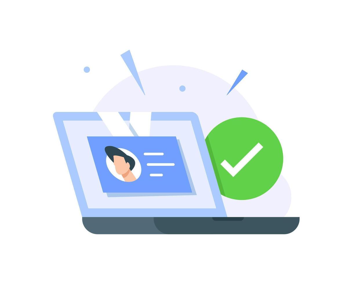 Digital identity verification illustration vector