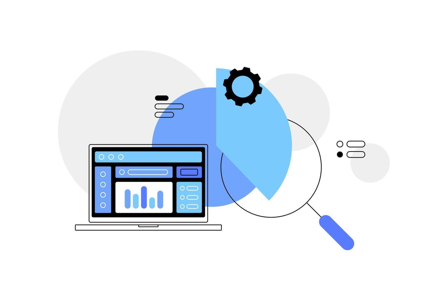 Data science and data visualisation,flat design icon illustration vector