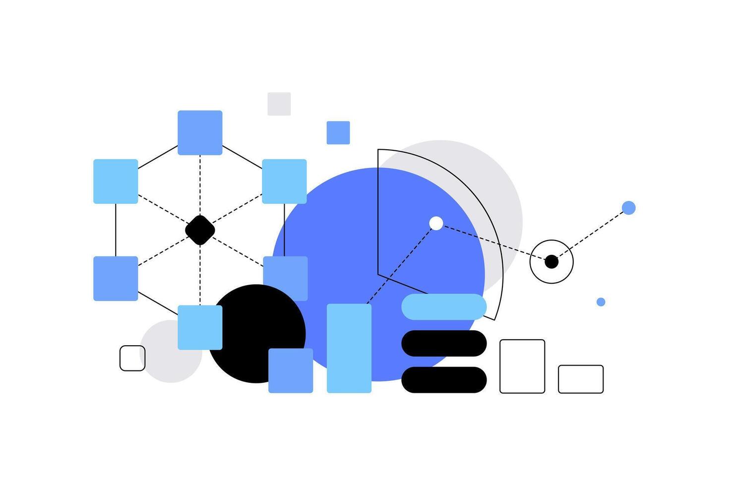 Data architecture and data science. Web banner template vector
