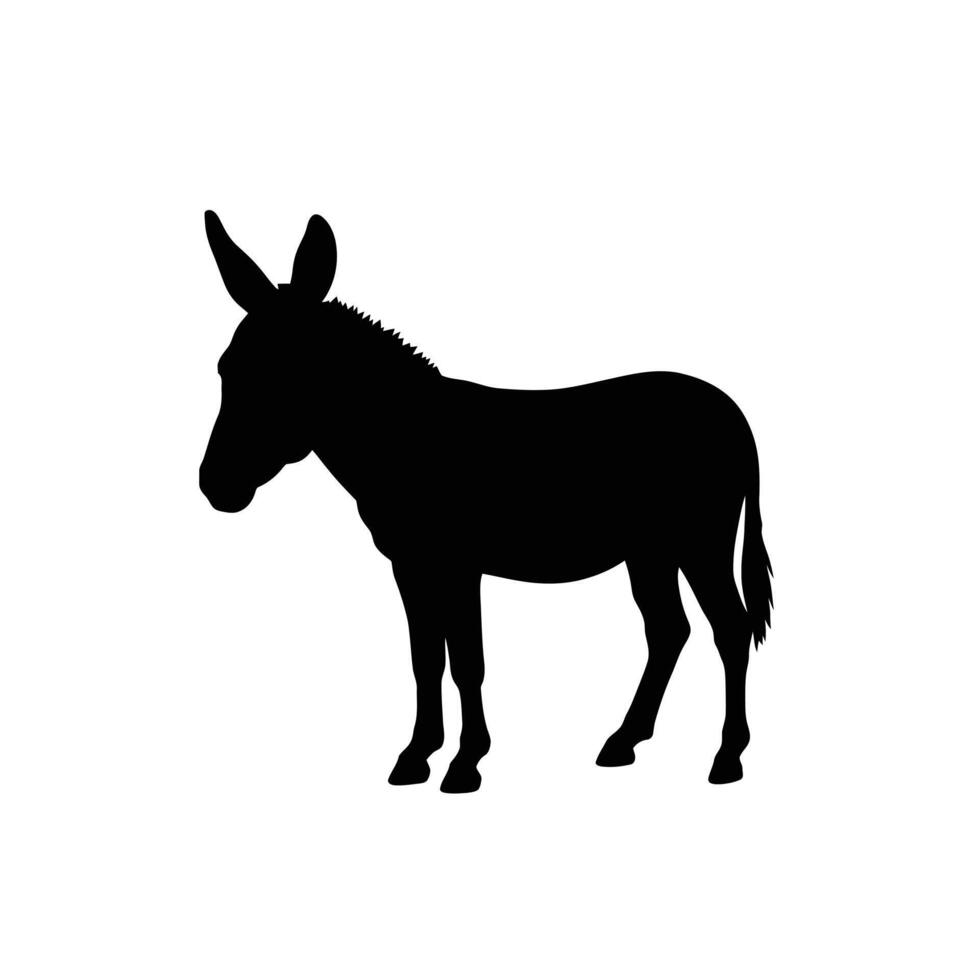 A silhouette of a donkey on a white background vector