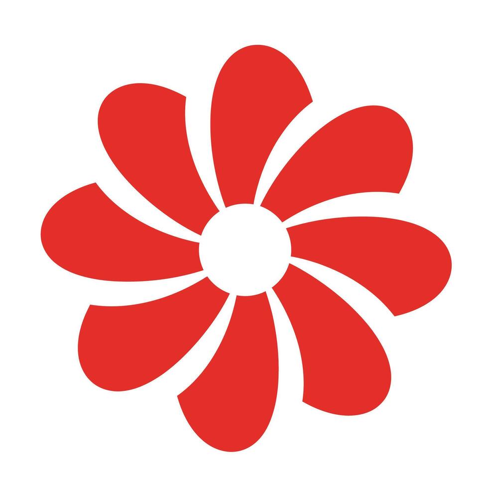 A red flower with a white background vector