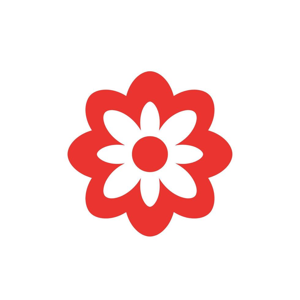 A red flower logo on a white background vector
