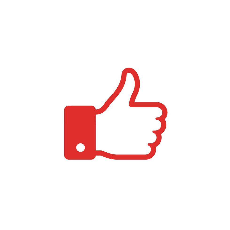 A red thumb up icon on a white background vector