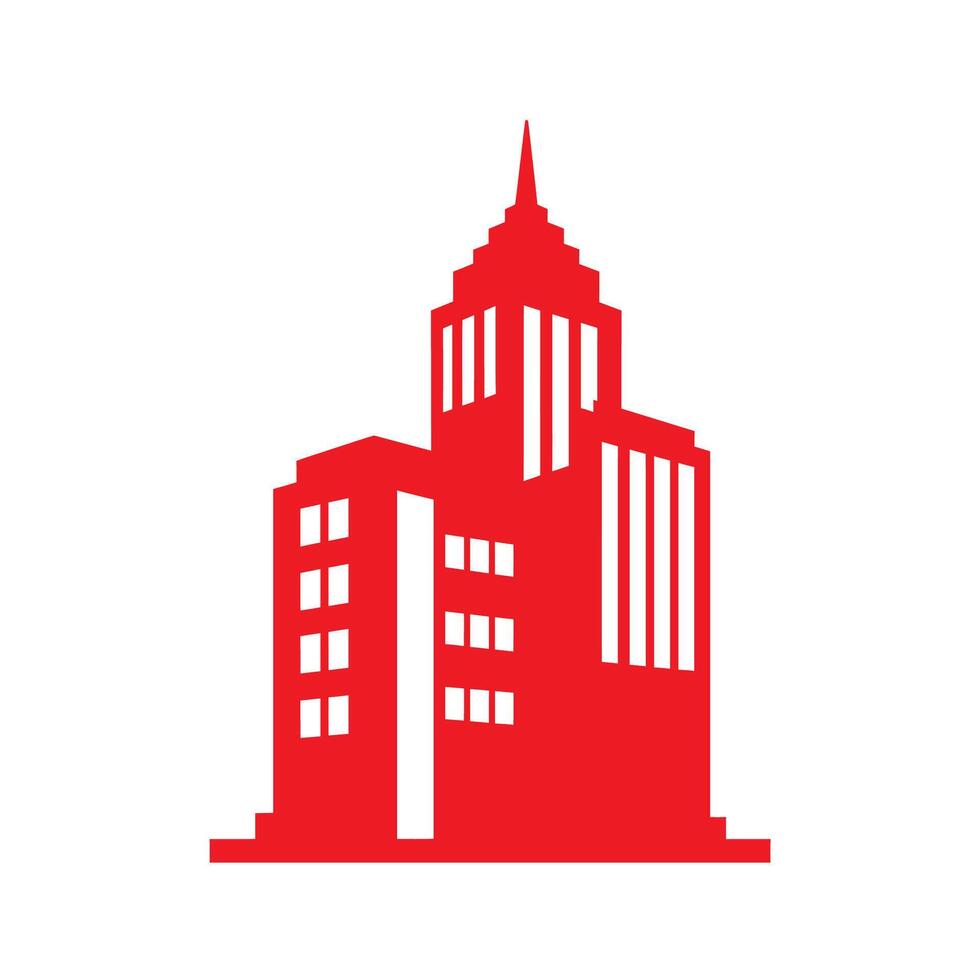 A red building icon on a white background vector