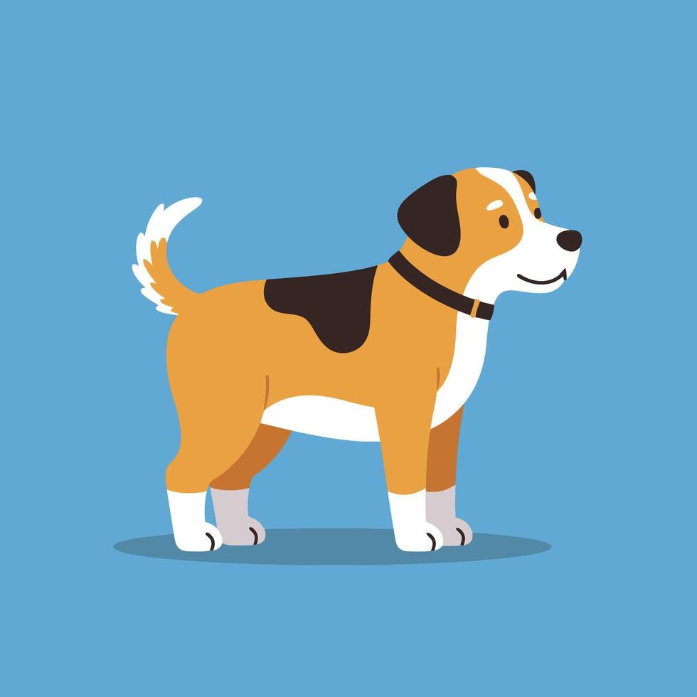 A cartoon dog standing on a blue background vector
