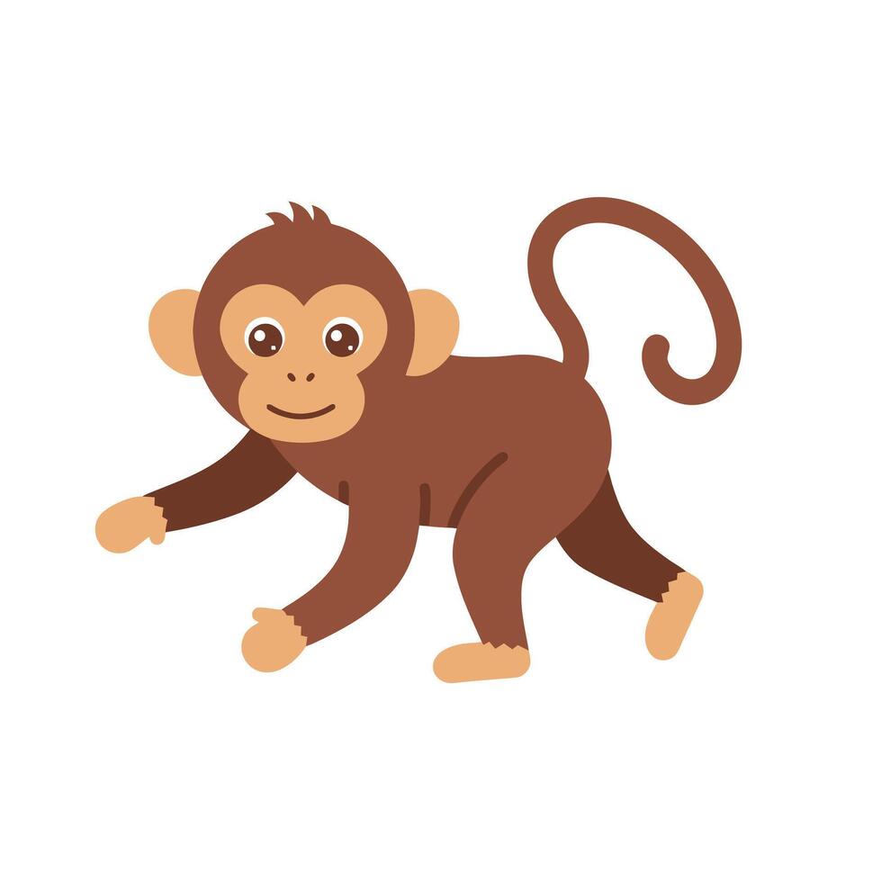 A cartoon monkey running on a white background vector