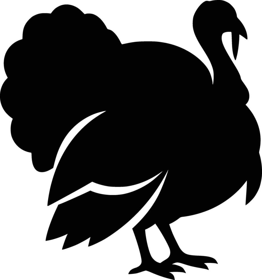 A black and white turkey silhouette on a white background vector