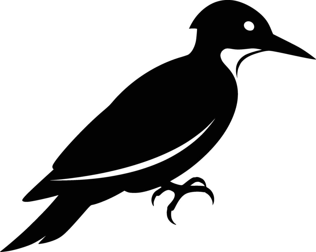 A black and white silhouette of a bird vector