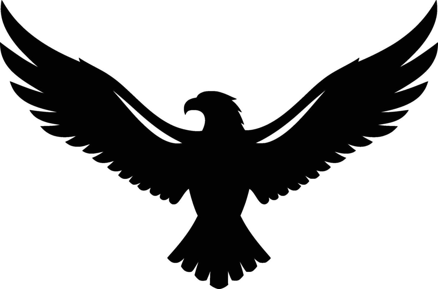 A black and white silhouette of an eagle vector