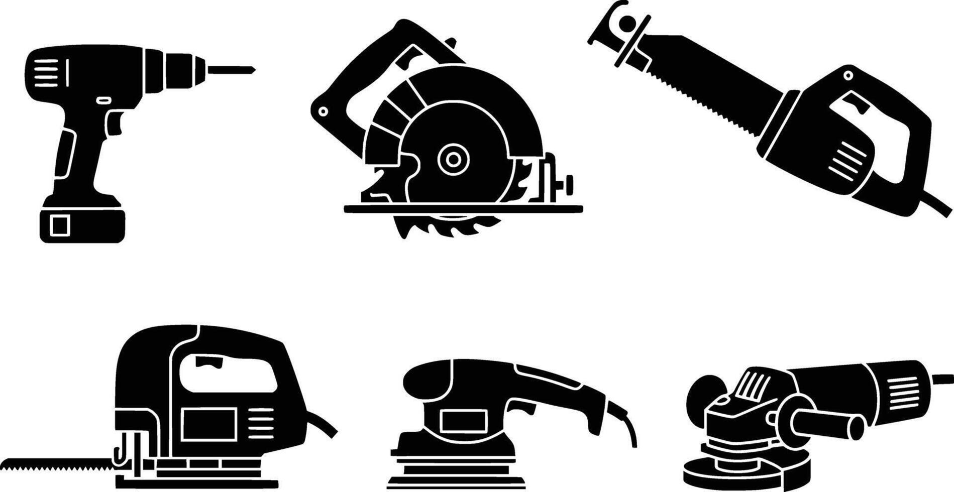 Various types of tools on a white background vector