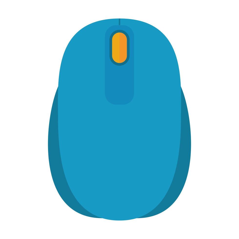 Modern Wireless Mouse. Top View. This illustration features a clean design of a modern wireless computer mouse, shown from a top down perspective. vector