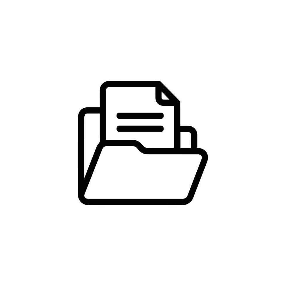 Folder with Document Line Icon vector