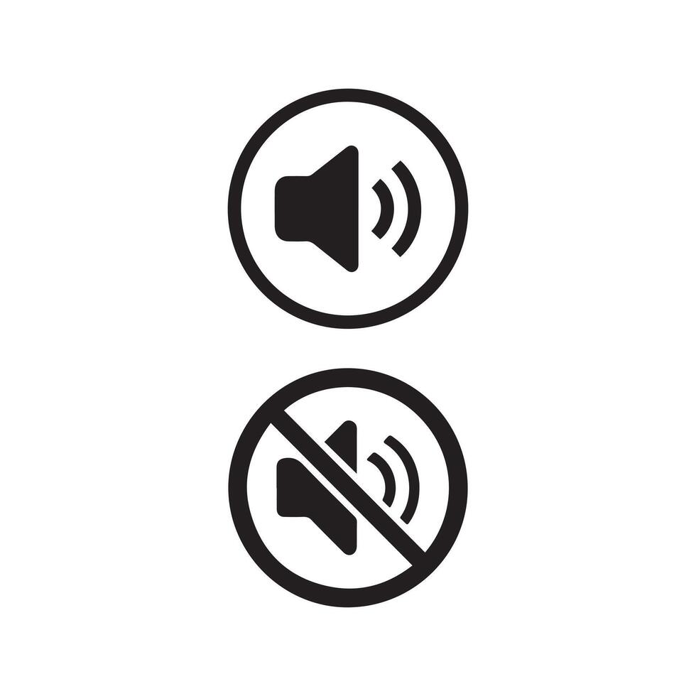 Speaker Volume and Mute Icons Set vector