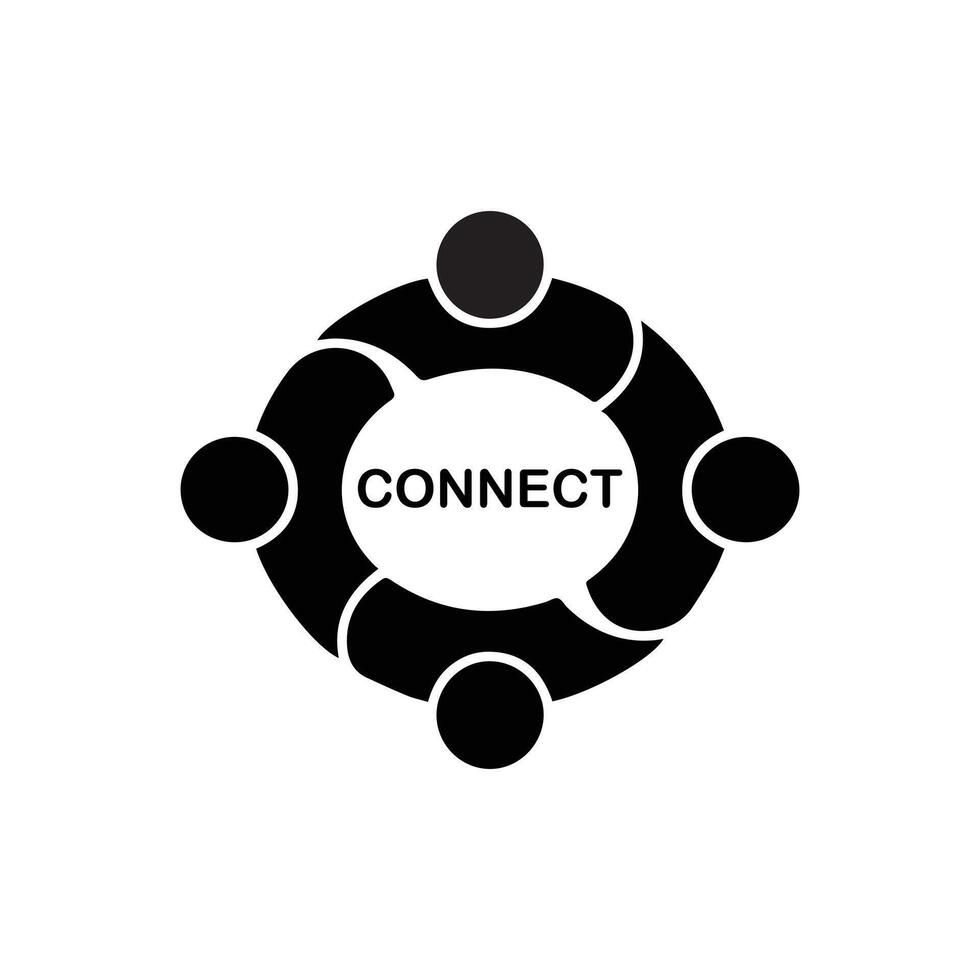 Community Connection Circle Logo Icon vector