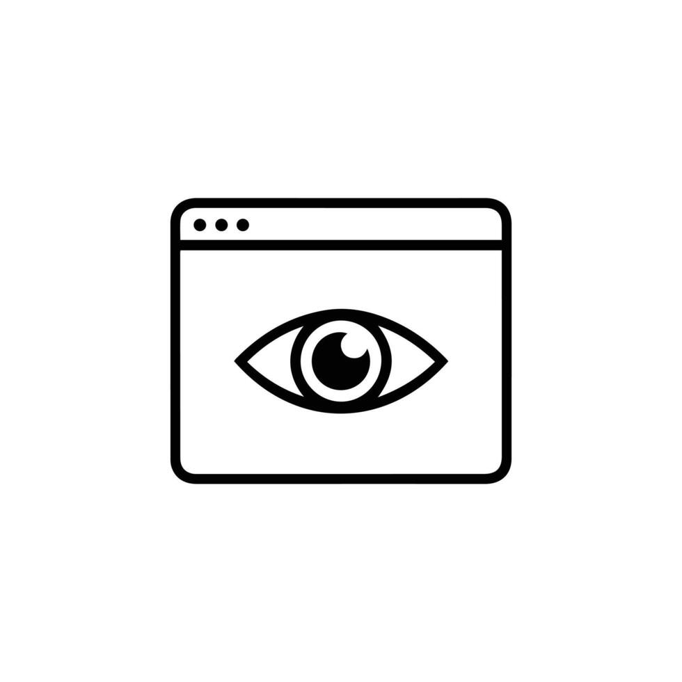 Website Eye Icon for Privacy Monitoring and Web Tracking vector