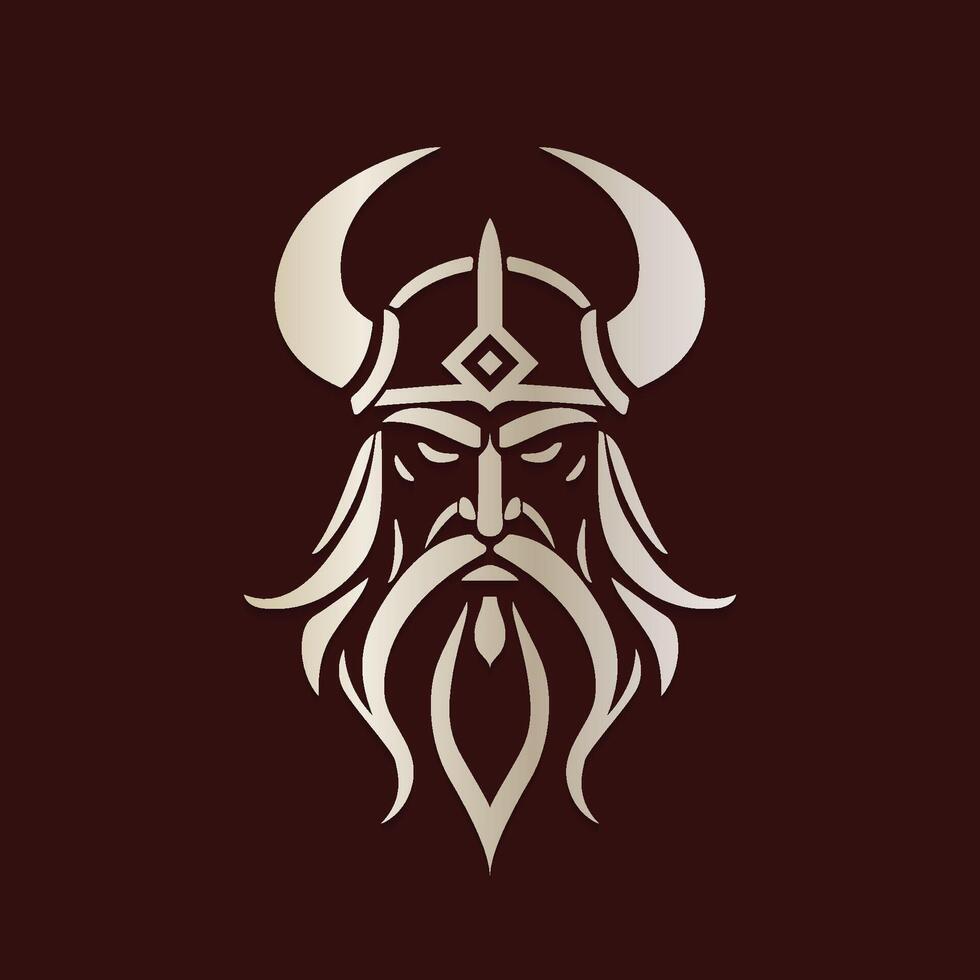 simple beautiful logo of viking head vector