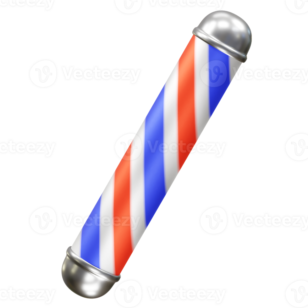 Classic Barber Pole Sign icon 3d. Barber style pole icon 3d rendering illustration png