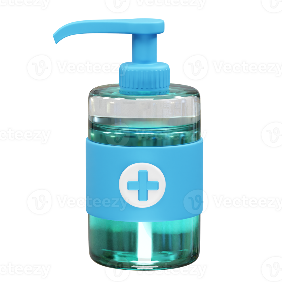 Sanitizer Bottle for Hand Hygiene icon 3d render. Hand Sanitizer icon illustration 3d png