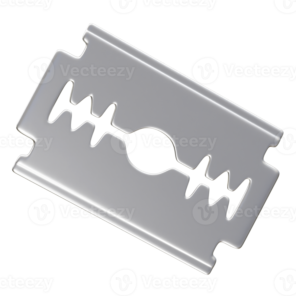 shiny, sharp razor blade icon 3d rendering illustration png