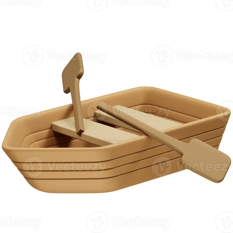 Boat with Oars icon 3d illustration rendering png