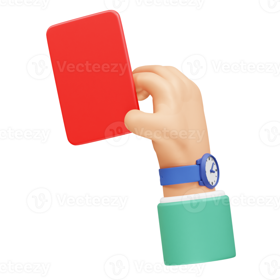Referee Showing a Red Card in a Football Match icon 3d rendering illustration png