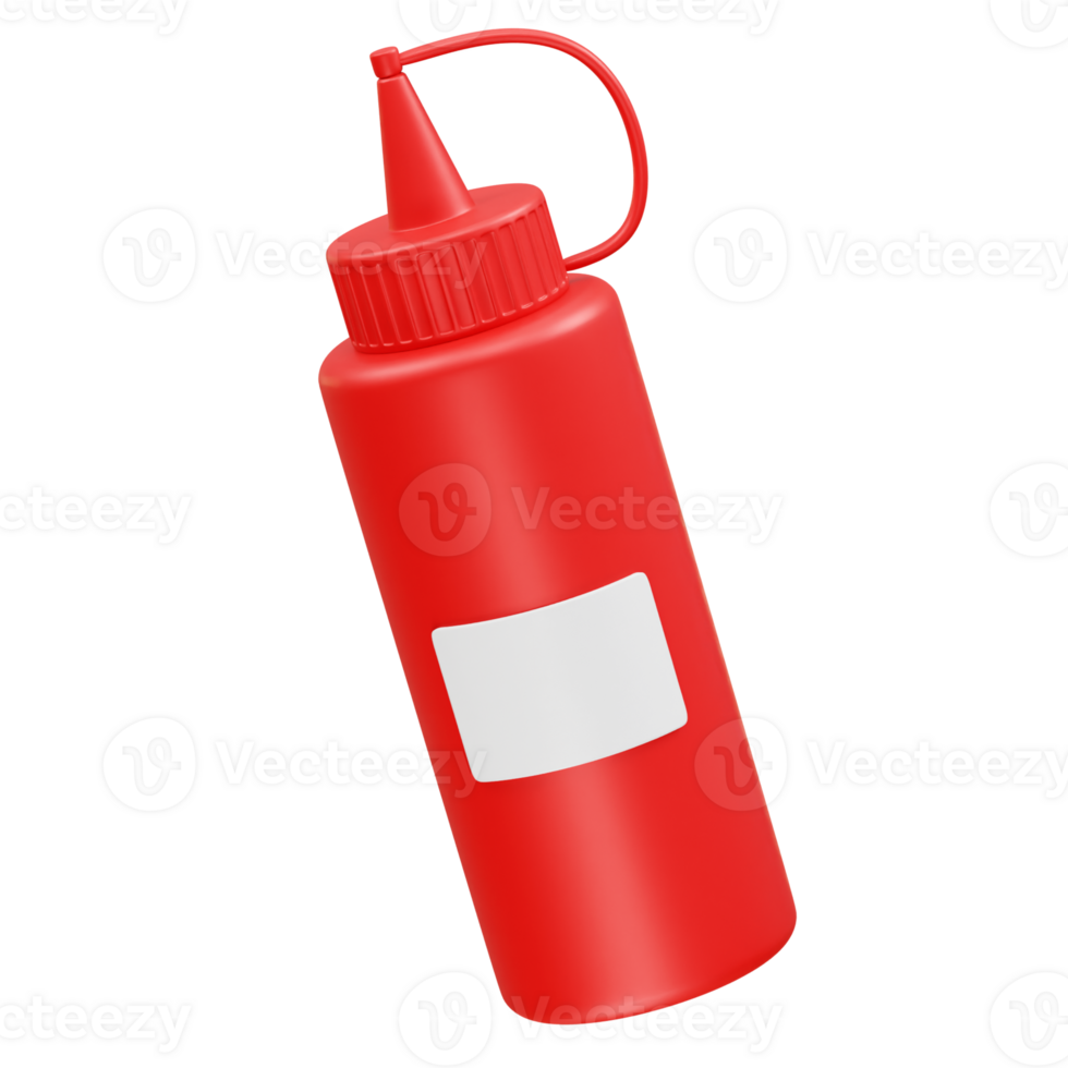 Red Ketchup sauce Squeeze Bottle icon 3d illustration png