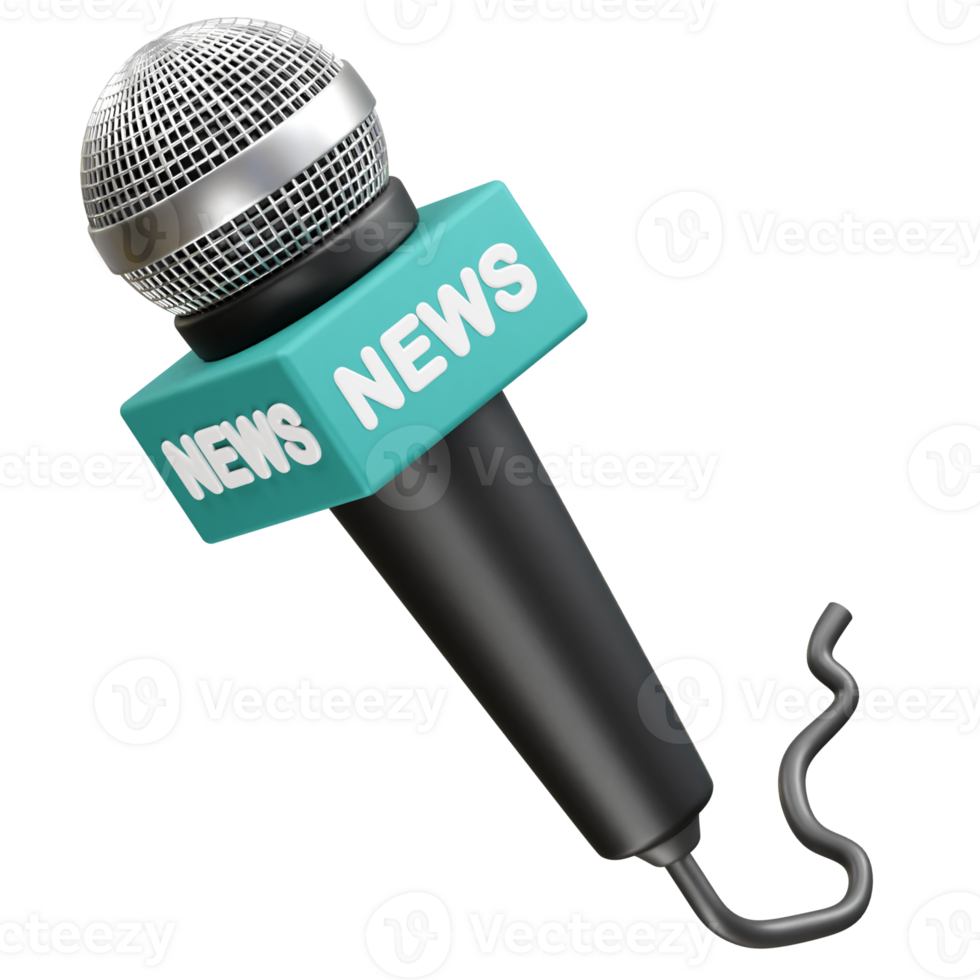 Microphone for News and Reporting icon 3d rendering illustration png